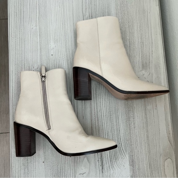 SCHUTZ Cream Heeled Ankle Boots - Picture 1 of 6